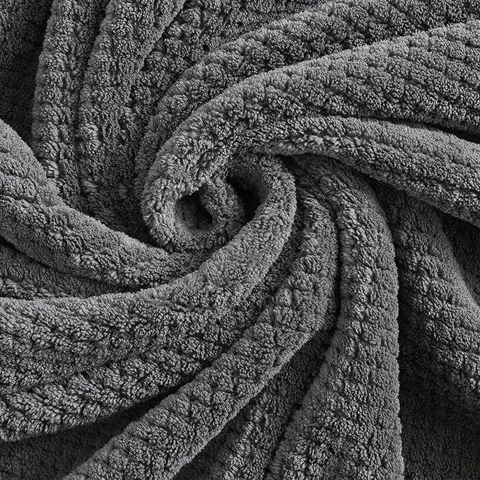 YTYC 29x59 Inch Extra Large Bath Towels Set of 6 Quick Dry Super Soft Microfiber Towels for Bathroom 80% Polyester (Charcoal Grey, 6 Piece)