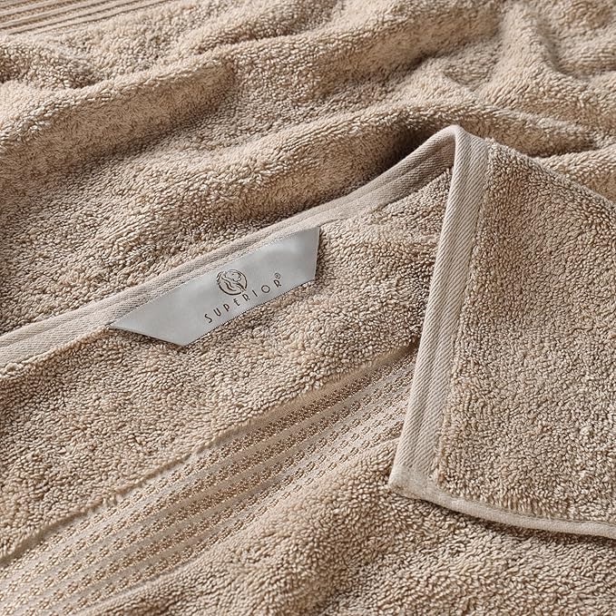 Superior Egyptian Cotton 4-Piece Bath Towel Set for Shower, Bath, Spa, Resort, Hotel, Soft Body Towels, Airbnb Essentials, Apartment, Dorm, Quick Dry, Absorbent, Bathroom Basics, Taupe