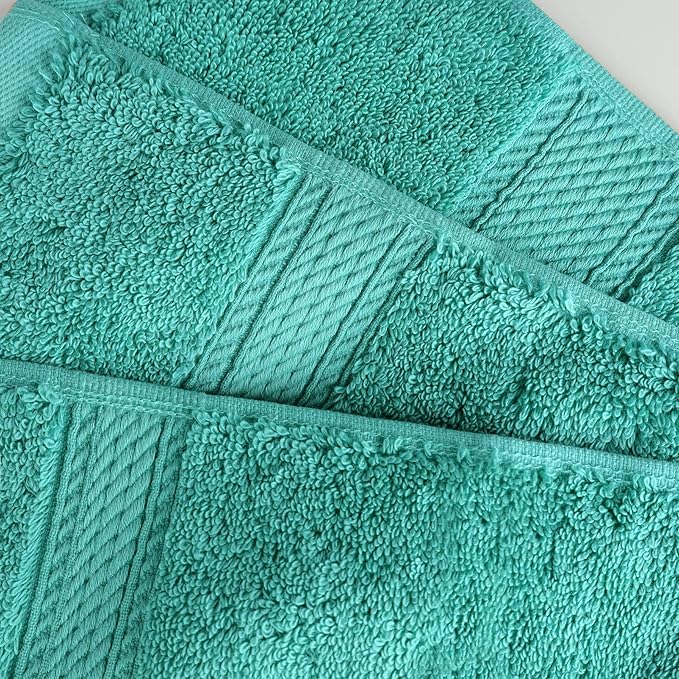BLUENILEMILLS Madison Egyptian Cotton Towels, Towel Set for Bathroom, Shower, Hotel, Plush, 800 GSM, Highly Absorbent and Ultra-Soft Towels, Bath Essentials, 8 Piece Assorted Towel Set, Turquoise