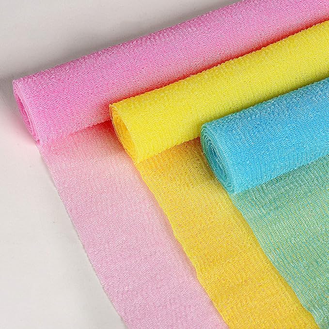 ARCH&M Exfoliating Washcloth 12 Pack Back Scrubber for Shower Towel Body Scrubber Microabrasion Sponge Japanese Bath Wash Korean Exfoliating Beauty Wash Cloth Loofah Scrubber OPNB