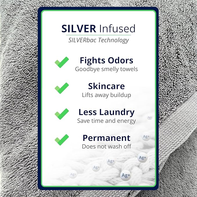 Lincoln & Palm 1-Piece Turkish Cotton Bath Mat - Soft, Plush, and Absorbent - 1000 GSM Thick Luxury Spa and Hotel Style - No Rubber Backing - Silver-Infused SILVERbac (1 Piece Bath Mat, Ivory)