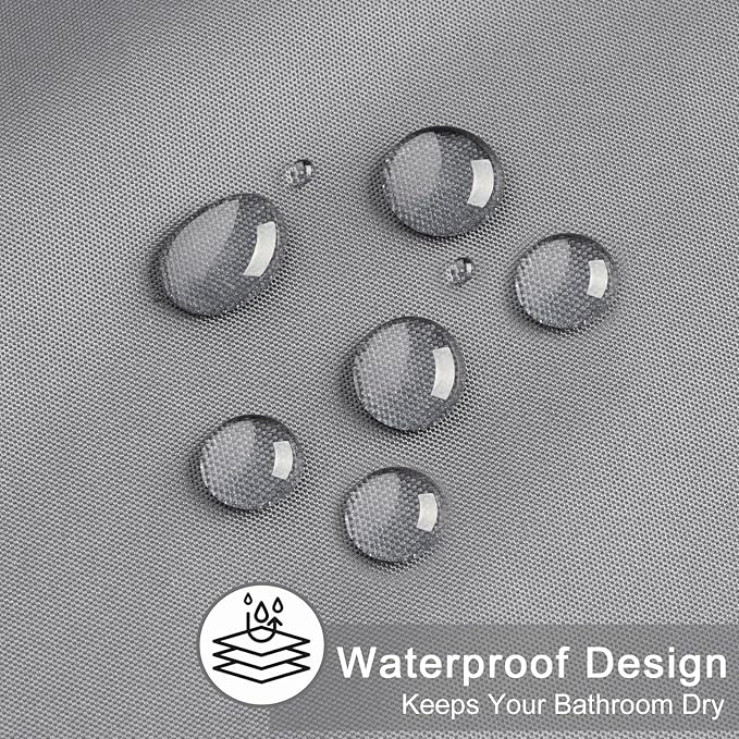 AooHome Fabric 48x72 Inch Small Shower Curtain, Stall Size Bathroom Curtain for Hotel, Water Repellent, Light Grey, 48 Width x 72 Height Inch
