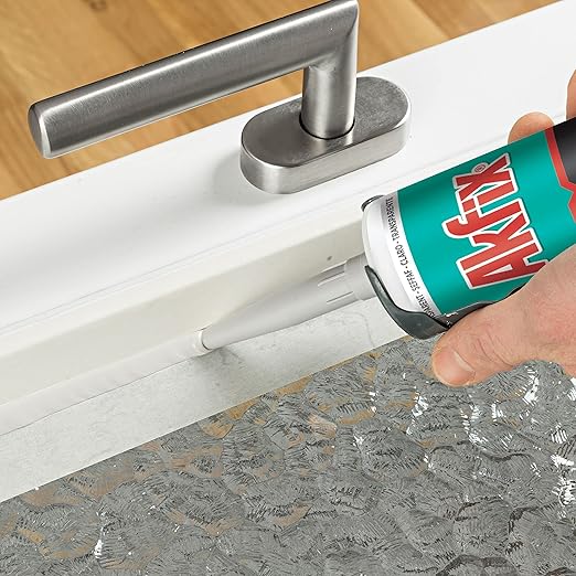 Akfix 100E RTV Black Silicone Caulk (12x10.1 fl.oz.) - 100% Waterproof Silicone Sealant for Kitchen and Bathroom, Shower, Toilet, Sink, Window and Door, UV Resistant, Flexible | Black, 12 Pack