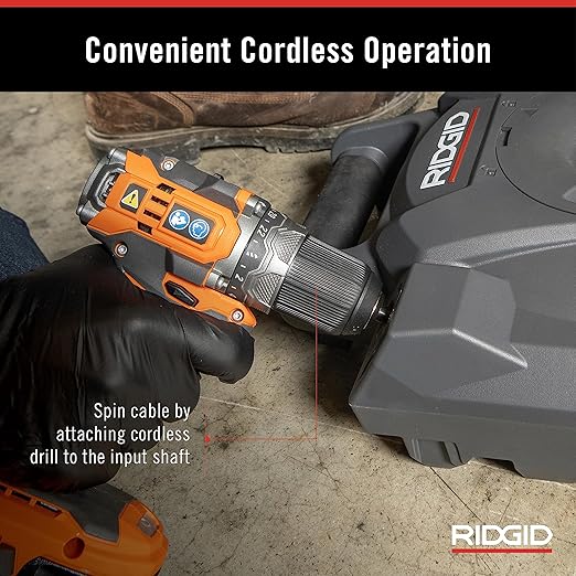 RIDGID 74978 K9-12 FlexShaft 1/4" x 30' Wall-to-Wall Professional Drain Cleaning Machine, Compact Drain Cleaner for 1-1/4" to 2" Pipes