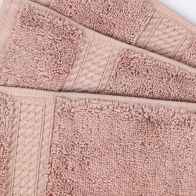 BLUENILEMILLS Madison Egyptian Cotton Hand Towels, Towel Set for Bathroom, Shower, Spa, Hotel, Plush, 800 GSM, Gym, Highly Absorbent and Ultra-Soft Towels, Bath Essentials, Set of 4, Muted Mauve