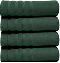 Hearth & Harbor Bath Towels for Bathroom - 100% Ring Spun Cotton Luxury Bathroom Towels - Soft & Highly Absorbent 4 Bath Towels, Hunter Green