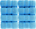 HALLEY Turkish 8 Pack Premium Washcloths (8 Pieces) 650 GSM Highly Absorbent Super Soft 100% Cotton - 8 Washcloths (Blue)
