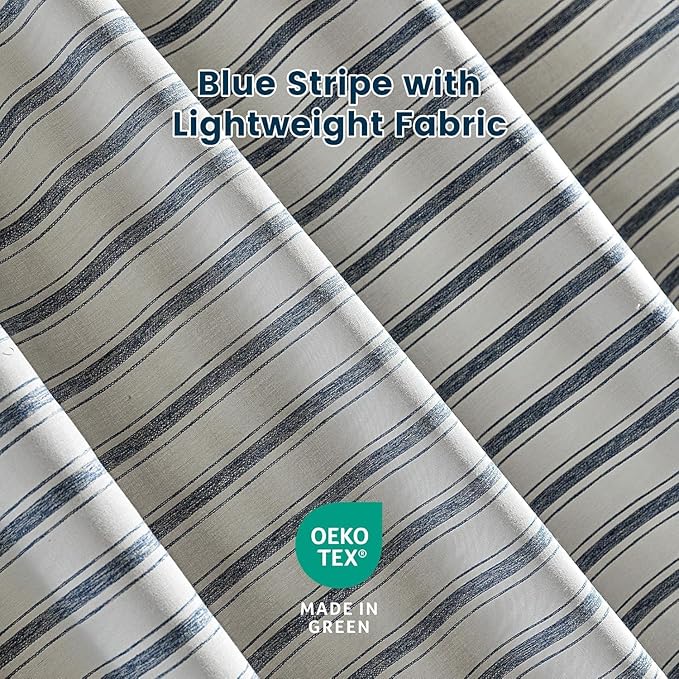 SLEEP ZONE Shower Curtain Liner, Waffle Shower Curtains for Bathroom, Heavy Duty Thick Fabric Shower Curtains - 285GSM Luxury Weighted Polyester Bath Curtain, 72" × 78" (Blue)