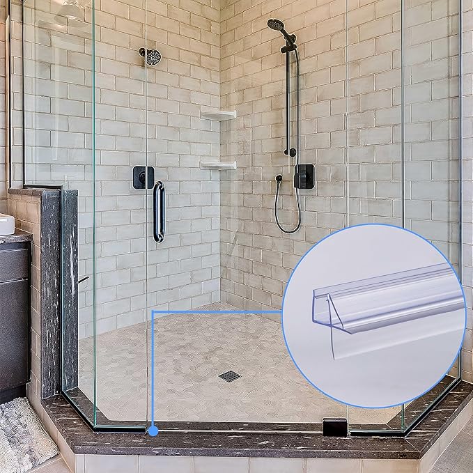 ShowerDoor Bottom Seal 2-Pack 3/8" x 36" Frameless Glass Shower Door Seal Strip Stop Leaks and Create a Water Barrier Replacement Shower Cubicle Shower Screen Seal Strip