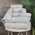 BLUENILEMILLS Madison Egyptian Cotton Towels, Towel Set for Bathroom, Shower, Hotel, Plush, 800 GSM, Highly Absorbent and Ultra-Soft Towels, Bath Essentials, 8 Piece Assorted Towel Set, Silver