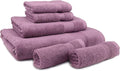 EastNBlue Lara Premium Bath Towel Set 6 Piece - Soft & Highly Absorbent Bathroom Towel Set, 100% Luxury Turkish Cotton, Flannel Bath Towels, 1 Bath Towel, 1 Hand Towel, 4 Washcloths - Damson