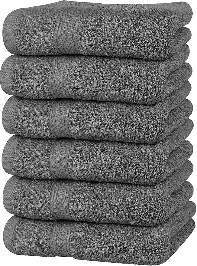 Utopia Towels 72 Pack Premium Hand Towels Set, 16 by 28 inches, 100% Ring Spun Cotton, Ultra Soft and Highly Absorbent 600GSM Towels for Bathroom, Gym, Shower, Hotel, and Spa, Grey