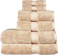 Christy Renaissance 6 Piece Beige Towel Set | 100% Egyptian Cotton | Luxury Bathroom Towels | Soft and Super Absorbent | 675 GSM | 2 Bath 2 Hand 2 Face | Driftwood