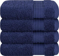 Cotton Paradise 100% Cotton Turkish Washcloth Set for Bathroom, 4 Piece Soft Absorbent Small Hand Face Towels Wash Rags, Navy Blue