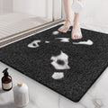 Mecko Square Non-Slip Shower Mats for Inside Shower, Quick-Drying Shower Floor Mat with Foot Scrubber, Anti-Slip Loofah Bathtub Mat for Tub and Wet Areas (Black, 24"x24")