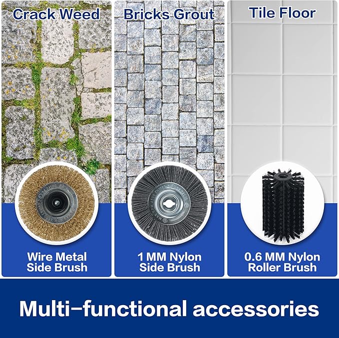 Grout Cleaner for Tile Floors Electric Grout Cleaner Machine Tile cleaner with A Power Roller Brush Work for Whole House and Big Garden Grout Tile floor Paver Patio Flagstone Carpet