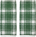 SKL Home Buffalo Plaid 100% Cotton Jacquard 2pc Hand Towel Set, Reversible, Soft & Absorbent, Fall/Christmas/Winter/Everyday, Decorative for Bath/Kitchen/Bar & Gift, Spruce