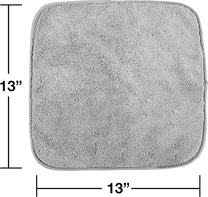 Eurow Microfiber Washcloths, Ultra Soft, Super Absorbent, Fast Drying, Hypoallergenic, Gentle on Skin, Machine Washable Face & Body Cloths,13 x 13 in, 4-Pack, Gray