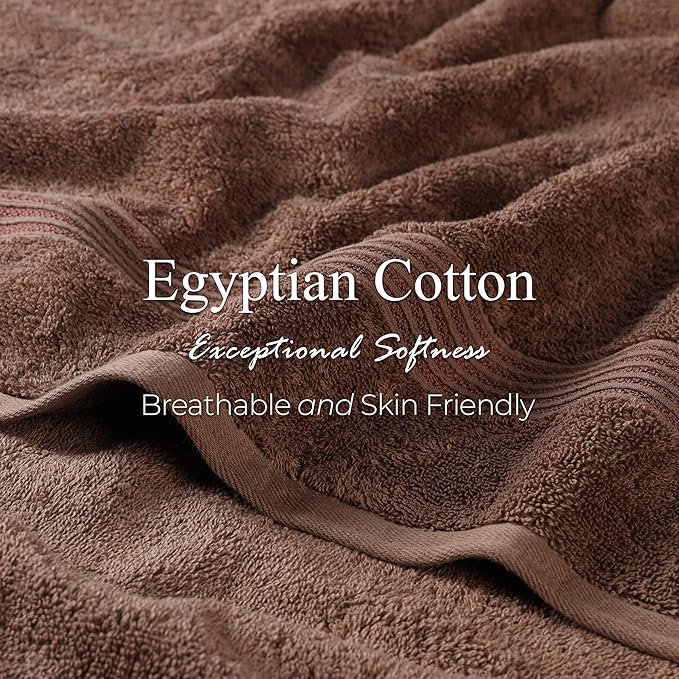 Superior Egyptian Cotton 2-Piece Bath Sheet Towel Set, Oversized Body Towels For Adults And Kids, Large Towel For Bath, Shower, Guest Bathroom, Spa, Gym, Resort, Essentials, Airbnb, Mocha