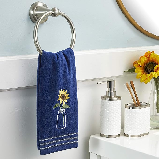 SKL Home by Saturday Knight Ltd. Sunflower in Jar Hand Towel (2-Pack), Blue