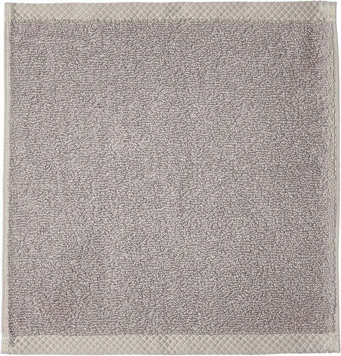 Amazon Basics Cotton Washcloths, Quick-Dry, 12" x 12", 12-Pack, Platinum