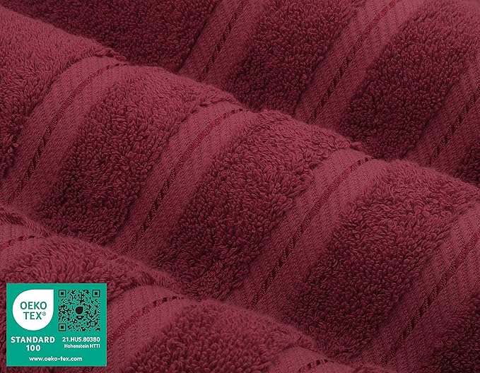 American Soft Linen Luxury Hand Towels for Bathroom, 600 GSM 100% Cotton Turkish 4 Piece Hand Towel Set, 600 GSM Hand Face Towels for Kitchen, Bordeaux Red Hand Towels