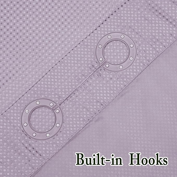Gibelle Stall Small Shower Curtain 36x74, Waffle Weave Shower Curtain with Snap-in Fabric Liner Set, No Hooks Needed, Hotel Style with Mesh Top Window, Lavender