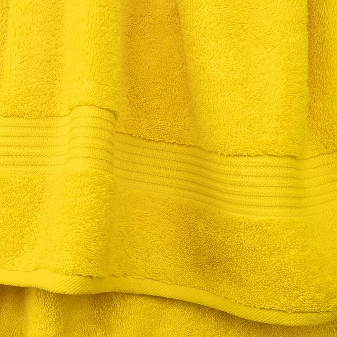 Cotton Paradise 100% Cotton Turkish Washcloth Set for Bathroom, 4 Piece Soft Absorbent Small Hand Face Towels Wash Rags, Yellow