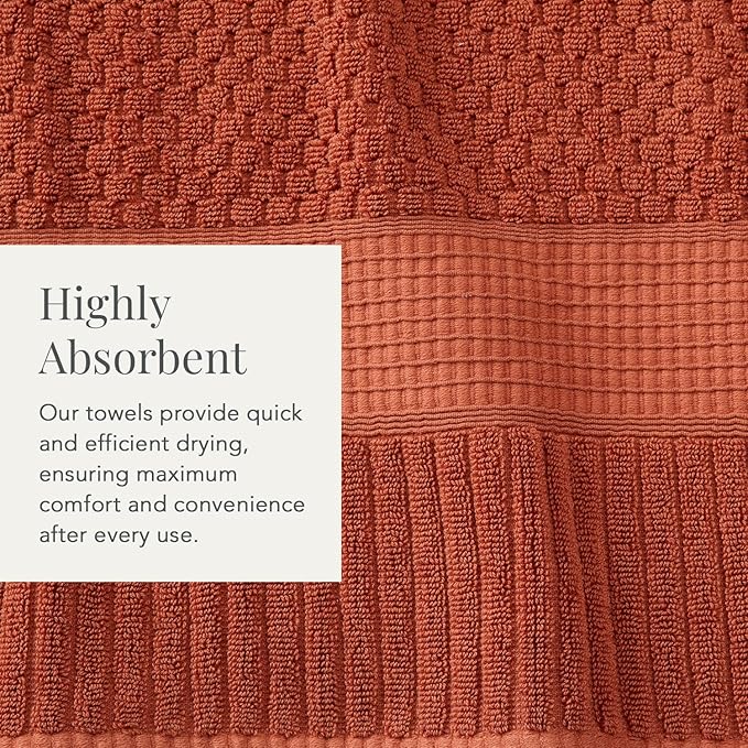 NY Loft 100% Cotton 2 Pack Bath Sheet Towel Set | Extra Large Oversize Bath Towels | Absorbent & Quick-Dry | Textured and Durable Cotton | Baked Clay