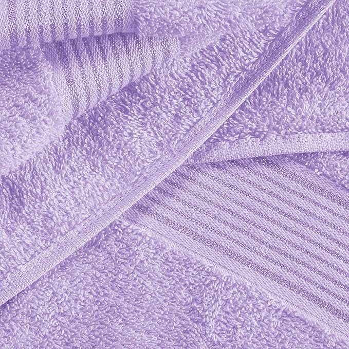Elvana Home Cotton 2 Pack Oversized Bath Towel Set 28x55 inches, Large Bath Towels, Ultra Absorbant Compact Quickdry & Lightweight Towel, Ideal for Gym Travel Camp Pool - Dark Purple