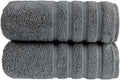HALLEY Turkish 2 Pack Premium Bath Towels (2 Pieces) 650 GSM Highly Absorbent Super Soft 100% Cotton - 2 Bath Towels (Darkgray)