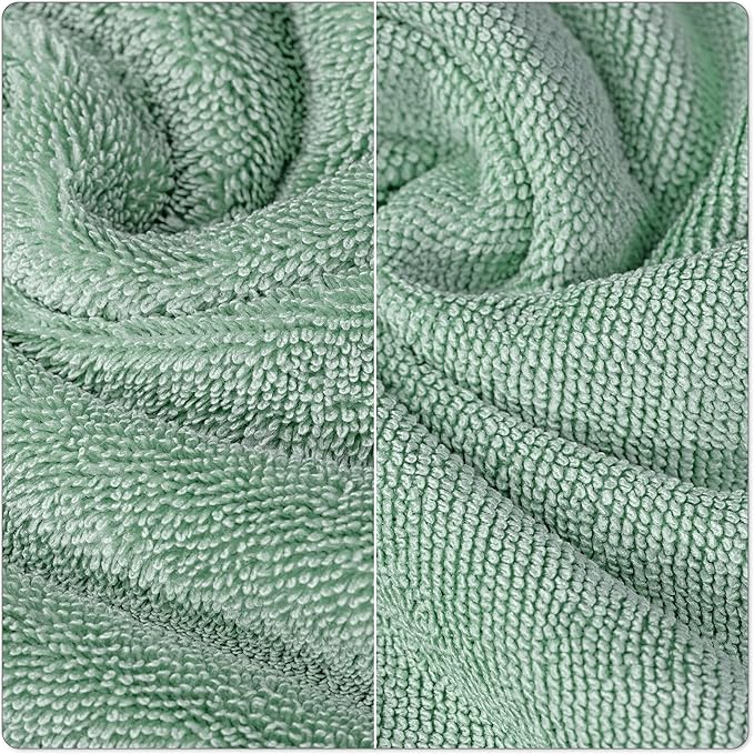 POLYTE Ring Spun Microfiber Oversize Quick Dry Lint Free Bath Towel, 60 x 30 in, Pack of 2 (Green)