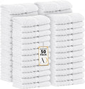 Ample Decor 100% Cotton Washcloths Set of 50 - Highly Absorbent, Popcorn Textured - Mulaayam Collection - White 12 X 12 Inch