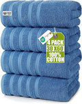 Utopia Towels 4 Pack Premium Extra Large Bath Towels Set, (30 x 60 Inches) 100% Ring Spun Cotton 500GSM, Lightweight and Highly Absorbent Quick Drying Towels, Perfect for Daily Use (Electric Blue)
