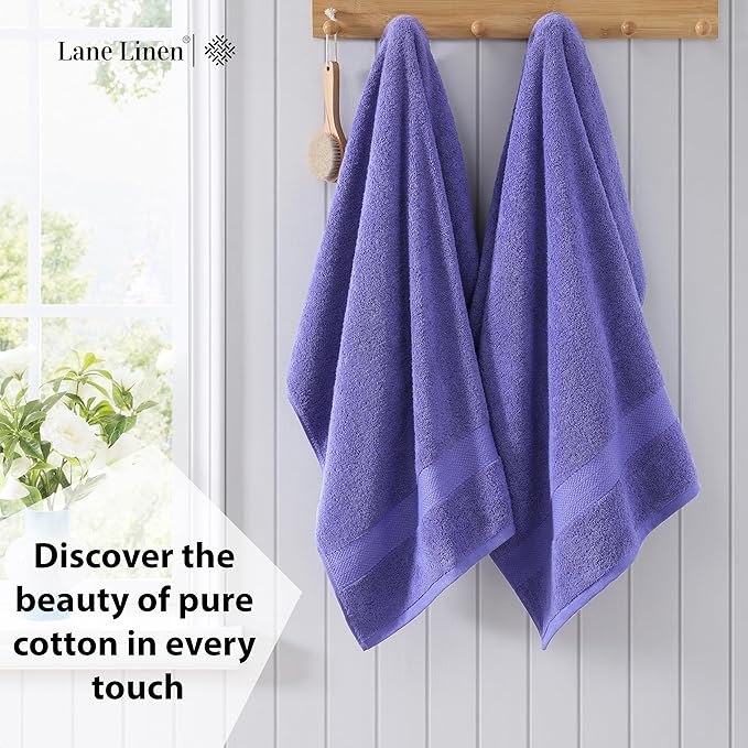 LANE LINEN 100% Pure Cotton Pack of 4 Bath Sheets (35"x66") - Fade Resistant, Machine Washable & Highly Absorbent Extra Large Towel - Oversized Luxury Towels for Bathroom, Hotel & Spa - Blue Irish