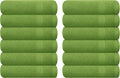 GLAMBURG Ultra Soft 12-Piece Washcloths Set 13x13-100% Ringspun Cotton - Durable & Highly Absorbent Face Towels - Ideal for use in Bathroom, Kitchen, Gym, Spa & General Cleaning - Kiwi Green