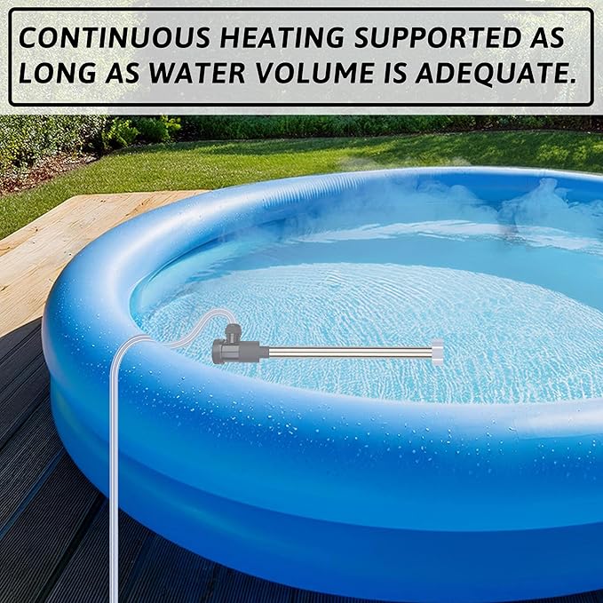2000W Immersion Water Heater Portable Electric Hot Tub & pool Fully Submersible Water Heater with Temp Control for Bathtub, Bucket, inflatable pool, above ground pool, baptistry & spa tub