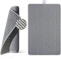 Non Slip Shower Mat Bathtub Mat 20x32 Inch, Quick Dry Bath Mat with Drain, Soft PVC Imitation Loofah Foot Scrubber Bath Mats for Bathroom Tub Shower Floor, Hangable & Hook Included, Gray