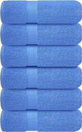 Infinitee Xclusives Blue Hand Towels for Bathroom - Set of 6 (16x28 inches) 600 GSM, 100% Cotton Ultra Soft, Quick Drying, Hotel Quality Hand Towel Set (Eloquent Blue)