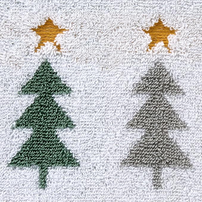 SKL Home Christmas/Winter Multi Trees 100% Cotton Premium Bath Towel, 500 GSM, Soft & Absorbent, Reversible Jacquard, Decorative, Multi