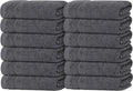 Tens Towels Pack of 12 Washcloths, 12 x 12 Inches, Lighter Weight, Quick to Dry, Super Soft & Absorbent, Gentle Face Towels, Hotel Quality, Perfect for Bathroom, Gym, Spa (Dark Grey, 12 Pack)