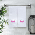 Monogrammed Hand Towels for Bathroom Makeup, Personalized Turkish Cotton Towel with Embroidery, Gift for Weddings, Housewarming, Anniversaries, and Bridal Showers, Set of 2 (Hot Pink, Initial O)