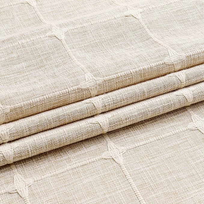 MitoVilla Grey Shower Curtain Set 72 x 78, Boho Farmhouse 78 inch Long Polyester Linen Tassel Ultra Thick Heavy Duty Fabric Shower Curtains for Chic Cottagecore French Rustic Bathroom Decor