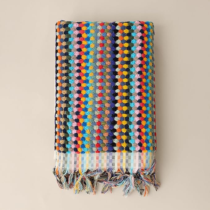 Pom Pom Turkish Bath and Beach Towels - Thick, Soft, Luxurious 100% Turkish Organic Cotton Bubble Weave Towels (Mixed Colors, 35 x 67 Bath Size)