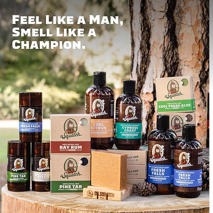Dr. Squatch Natural Bar Soap for Men - Cold Process Soap with No Harsh Chemicals - Cool Fresh Aloe, Alpine Sage, Spearmint, Bay Rum & Grapefruit IPA (5 oz, 5-Pack)