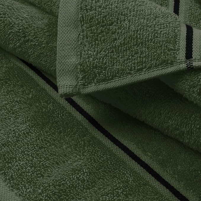 MyOwn Cotton 2 Pack Oversized Bath Towel Set 28x55 inches, Large Bath Towels, Ultra Absorbant Compact Quickdry & Lightweight Towel, Ideal for Gym Travel Camp Pool - Olive Green