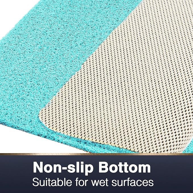 Asvin Soft Textured Bath, Shower, Tub Mat, 47x16 Inch, Phthalate Free, Non Slip Comfort Bathtub Mats with Drain, PVC Loofah Bathroom Mats for Wet Areas, Quick Drying