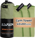illusion Small Microfiber Gym Towels for Men and Women Active Sports (32" L x 16''W)-Lightweight Quick Dry Gym Towel for Sweat-Workout Towels Ideal for Yoga, Camping, Running, and Outdoor Activities
