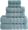 HALLEY Turkish Towels Set (6 Pieces) 650 GSM Highly Absorbent Super Soft 100% Cotton - 2 Bath Towels 2 Hand Towels 2 Washcloths (Turquoise)