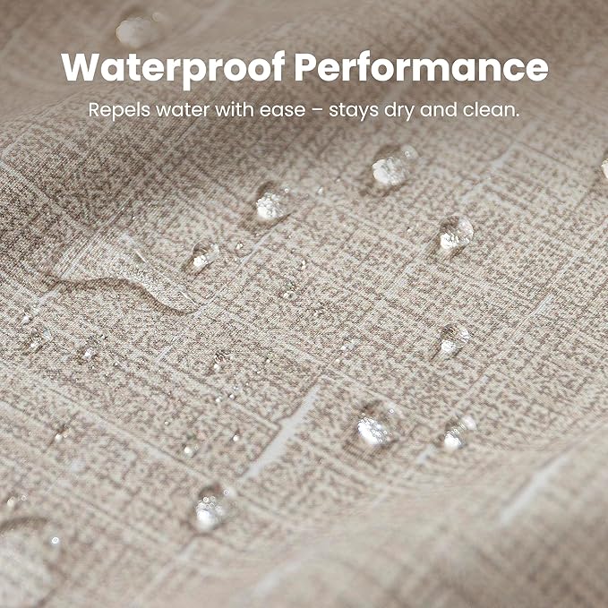 SLEEP ZONE Beige Shower Curtain Waterproof Curtains for Bathroom Decor Bathtub Geometric Shower Curtain 72" × 72"